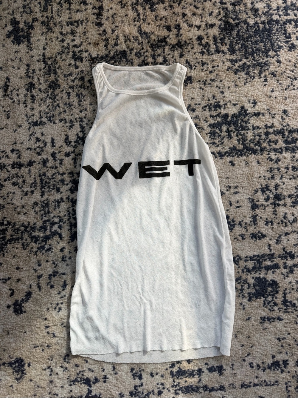 Yeezy White Tank Top with Black 'WET' Logo